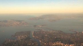Racing through the air over the Bay Area and connected via +Gogo Inflight Wifi to…