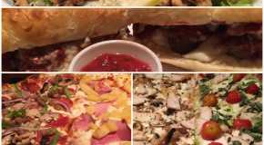 Pizza tasting tonight! Pear & Gorgonzola Salad, Hot Meatball Sub, Pizza: American,…